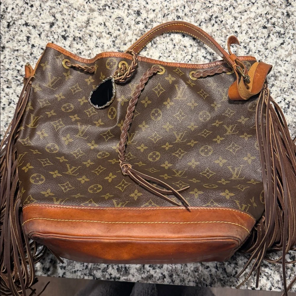 Louis Vuitton Brown Monogram Fringe Bucket Hobo - Picture 3 of 16